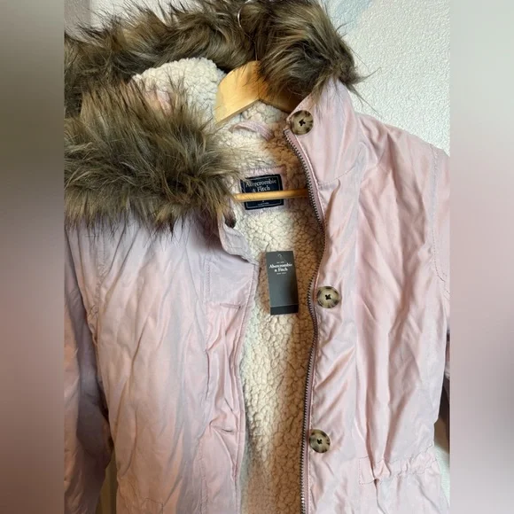 Abercrombie & Fitch Women's Pink Parka Coat NWT - Picture 6 of 7